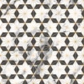 Seamless geometric Japanese asanoha pattern with gold lines and marble on gray background