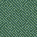 Geometric maze line pattern in teal and yellow Royalty Free Stock Photo