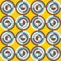 Seamless geometric multicolored pattern of circles of different diameters, background, abstract Royalty Free Stock Photo
