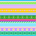 Seamless geometric multicoloured horizontal pattern. Vector design