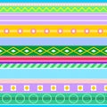 Seamless geometric multicoloured horizontal pattern. Vector design