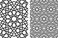 Seamless arabic geometric ornament in black and white