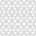 Seamless geometric ornament based on traditional islamic art. Black and white Royalty Free Stock Photo