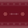 Seamless geometric ornamental vector pattern on red background. Abstract background motif ulos. creative design cloth pattern.