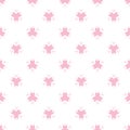 Seamless geometric pattern with abstract pink flower grid ornament. Pattern for fabric and clothing. Vector Illustration Royalty Free Stock Photo