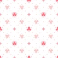 Seamless geometric pattern with abstract pink flower ornament. Pattern for fabric and clothing.Vector Illustration Royalty Free Stock Photo