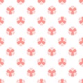 Seamless geometric pattern with abstract pink flower ornament. Vector Illustration Royalty Free Stock Photo