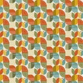 Seamless geometric pattern background, mosaic design with the simple shape in blue red yellow, and green. Royalty Free Stock Photo