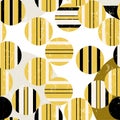 Seamless geometric pattern background, retro, vintage style, with circles, paint strokes and splashes Royalty Free Stock Photo