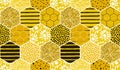 Seamless geometric pattern with bee. Modern abstract honey design.