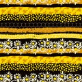 Seamless geometric pattern with bee. Modern abstract honey design.