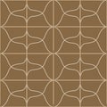 Seamless geometric pattern with belts, ropes and buckles. Complex vector print in olive, yellow, tan and cream.