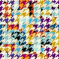 Classic Hounds-tooth pattern in a patchwork collage style. Royalty Free Stock Photo