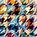 Classic Hounds-tooth pattern in a patchwork collage style. Royalty Free Stock Photo