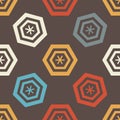 Seamless geometric pattern with colored hexagonal frames. Vector Royalty Free Stock Photo