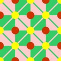 Seamless geometric pattern with colorful circles and squares. Vector image Royalty Free Stock Photo