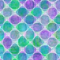 Seamless geometric pattern with colorful watercolor abstract overlapping shapes background Royalty Free Stock Photo