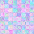 Seamless geometric pattern with colorful watercolor abstract overlapping shapes background Royalty Free Stock Photo