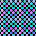 Seamless geometric pattern with colorful watercolor abstract shapes on black background Royalty Free Stock Photo