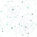 Seamless geometric pattern with connected circles and dots. Royalty Free Stock Photo