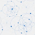 Seamless geometric pattern with connected circles and dots. Royalty Free Stock Photo