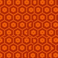 A seamless geometric pattern consists of repeating hexagonal shapes in various Royalty Free Stock Photo