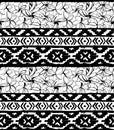 Seamless geometric pattern. Ethnic aztec tropical tribal floral flowers background Royalty Free Stock Photo