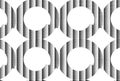 A seamless geometric pattern featuring black and white circles and diamonds with a halftone line effect Royalty Free Stock Photo