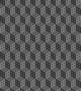 Seamless geometric pattern formed of gray cubes.