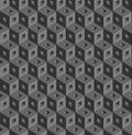 Seamless geometric pattern formed of gray cubes.