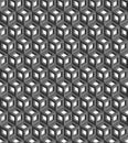 Seamless geometric pattern formed of gray cubes.