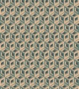 Seamless geometric pattern formed of metallic cubes.