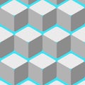 Seamless geometric pattern of gray cubes