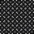 Seamless geometric pattern. Gray squares, diamonds and circles on a white background. Vector. Royalty Free Stock Photo