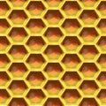 Seamless Geometric Pattern Of Heart In The Honeycomb. Vector Illustration
