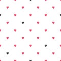 Seamless geometric pattern with hearts. Vector repeating texture