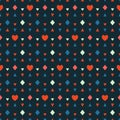 Seamless geometric pattern with hearts