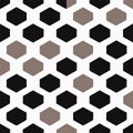 Seamless geometric pattern with hexagons. Black and white background. Vector illustration. AI Generated