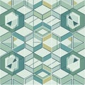 A Seamless Geometric Pattern with Hexagons in a Modern, Abstract Style, vector design Generative AI Royalty Free Stock Photo