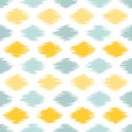 Seamless geometric pattern, ikat fabric style. Royalty Free Stock Photo