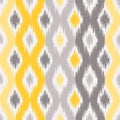 Seamless geometric pattern, ikat fabric style.