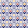 Seamless geometric pattern, ikat fabric style.