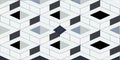 Seamless Geometric Pattern of Interlocking Cubes in Grayscale and White for Modern Abstract Background Design Royalty Free Stock Photo