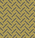 Seamless geometric pattern with interlocking zigzag yellow lines. Diagonal rectangles. Abstract background. Striped texture.