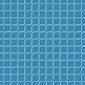 Seamless geometric pattern, oblique wave on blue background, stripes abstract template, vector illustration