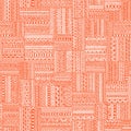 Seamless geometric pattern in patchwork style. Square patches of Royalty Free Stock Photo