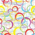 Seamless geometric pattern with rainbow circles Royalty Free Stock Photo