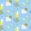 Seamless geometric pattern in retro 80s style, memphis, vector