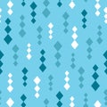 Seamless geometric pattern rhombus shapes on blue background illustration Royalty Free Stock Photo