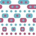 Seamless geometric pattern with round rectangles and circles on a white background Royalty Free Stock Photo